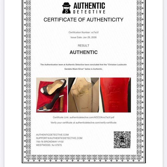 Authentic Christian Louboutin Chrome, White & Black Platform Heels - Picture 14 of 14